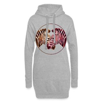 Liebende Kunst Zebras - Hoodie-Kleid - Grau meliert - Vorne