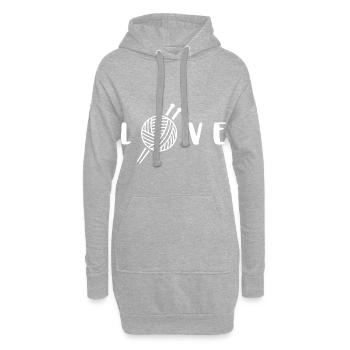 Stricken Wolle Stricknadeln Geschenk Handarbeit - Hoodie-Kleid - Grau meliert - Vorne