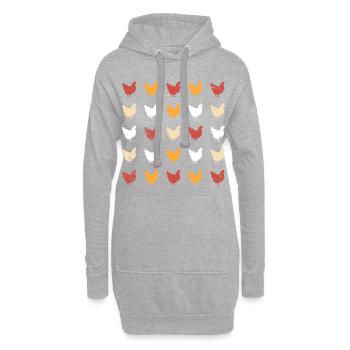 Hühner - Hoodie-Kleid - Grau meliert - Vorne