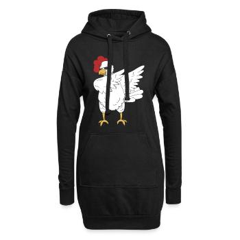 Huhn Hahn dabbing Tanz Geschenk Tier Bauernhof - Hoodie-Kleid - Schwarz - Vorne