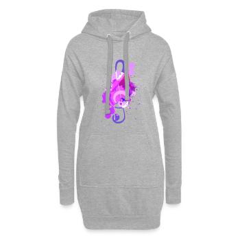 Musicien cadeau clef triple clé - Sweat-shirt à capuche long Femme - gris chiné - Devant