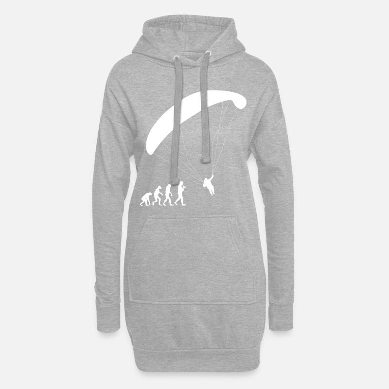Paragliding Evolution Gleitschirm Geschenk fliegen - Hoodie-Kleid - Grau meliert