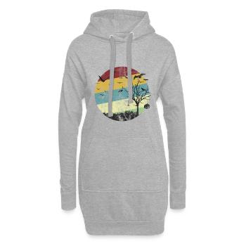 Grunge paysage Halloween - Sweat-shirt à capuche long Femme - gris chiné - Devant