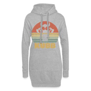 Kubb Retro vintage Wikingerschach - Hoodie-Kleid - Grau meliert - Vorne
