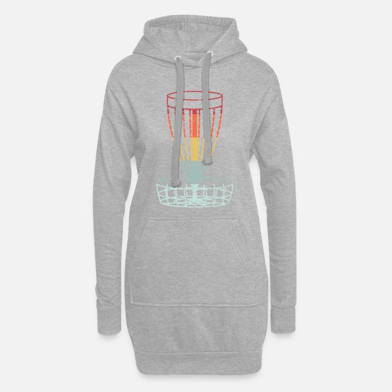 Disc Golf Retro Frolf Korb Scheibengolf Geschenk - Hoodie-Kleid - Grau meliert
