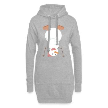 bonhomme de neige - Sweat-shirt à capuche long Femme - gris chiné - Devant
