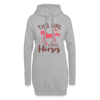 Chevaux monter cheval cadeau cavalier cavalière animal - Sweat-shirt à capuche long Femme - gris chiné - Devant