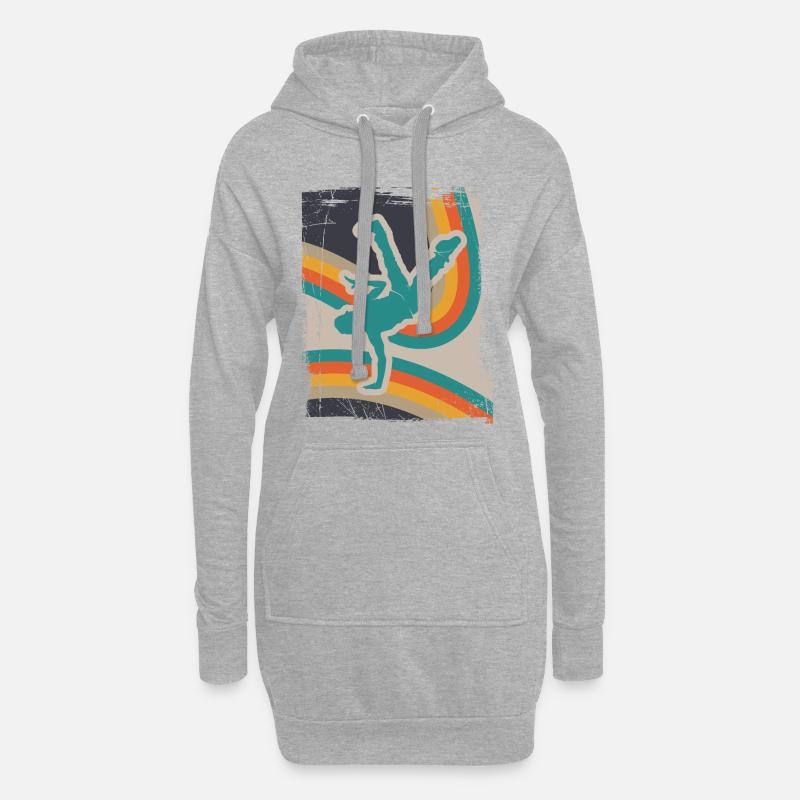 Breakdance - Hoodie-Kleid - Grau meliert