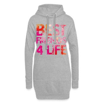 meilleurs amis 4 vie coloré - Sweat-shirt à capuche long Femme - gris chiné - Devant