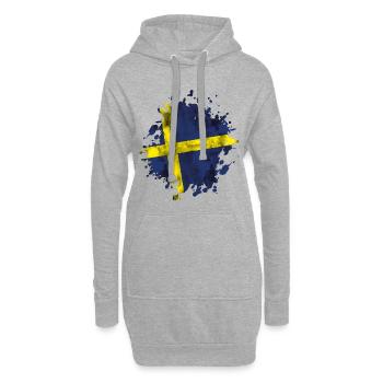 Drapeau suède suède - Sweat-shirt à capuche long Femme - gris chiné - Devant
