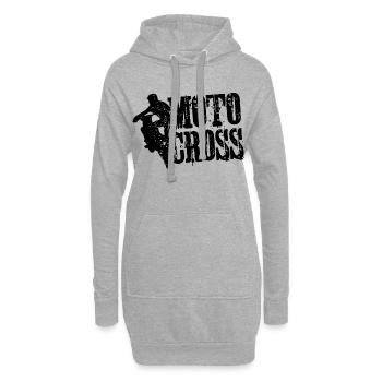 Vélo de motocross - Sweat-shirt à capuche long Femme - gris chiné - Devant