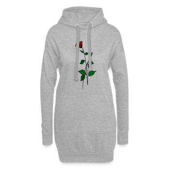 T-shirt art fleur rose - Sweat-shirt à capuche long Femme - gris chiné - Devant