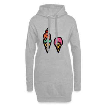 Crème glacée d'été minimaliste - Sweat-shirt à capuche long Femme - gris chiné - Devant