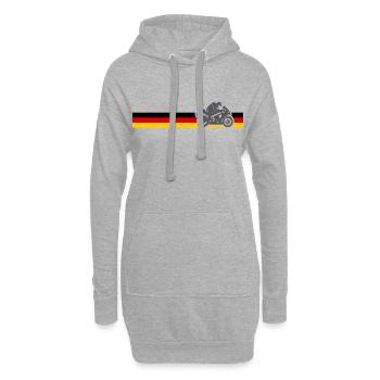motos drapeaux allemagne moto - Sweat-shirt à capuche long Femme - gris chiné - Devant