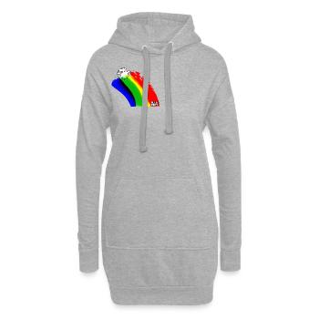Réfléchissez moins, profitez plus - Sweat-shirt à capuche long Femme - gris chiné - Devant