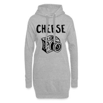 Say Cheese Fotoapparat Fotograf Comic Geschenk Art - Hoodie-Kleid - Grau meliert - Vorne
