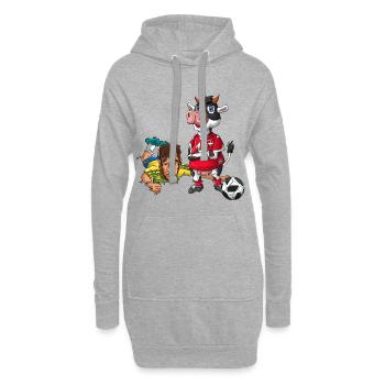 Brasilien Schweiz - Hoodie-Kleid - Grau meliert - Vorne