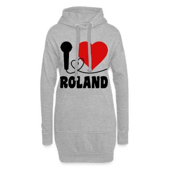 I Love Roland - Hoodie-Kleid - Grau meliert - Vorne