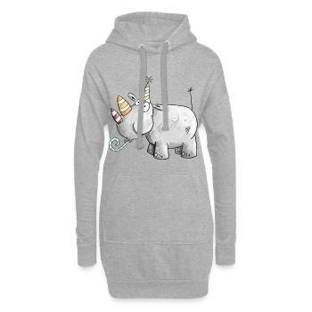 Partie Rhino I Rhino I Cadeau D'anniversaire Comique - Sweat-shirt à capuche long Femme - gris chiné - Devant