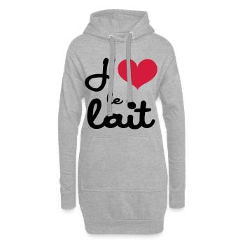 J'aime le lait - Bébé - Sweat-shirt à capuche long Femme - gris chiné - Devant