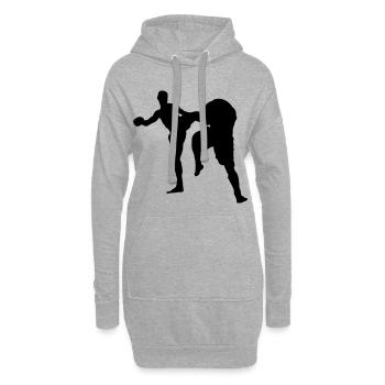 muay thai kickboxen - Hoodie-Kleid - Grau meliert - Vorne