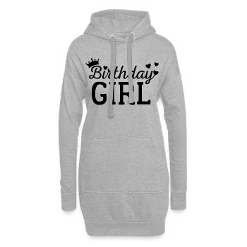 Fille d’anniversaire - Sweat-shirt à capuche long Femme - gris chiné - Devant
