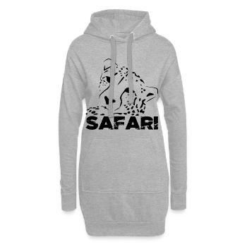 Safari et guépard - Sweat-shirt à capuche long Femme - gris chiné - Devant