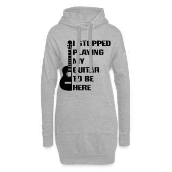 J’ai arrêté de jouer de la guitare pour être ici # - Sweat-shirt à capuche long Femme - gris chiné - Devant