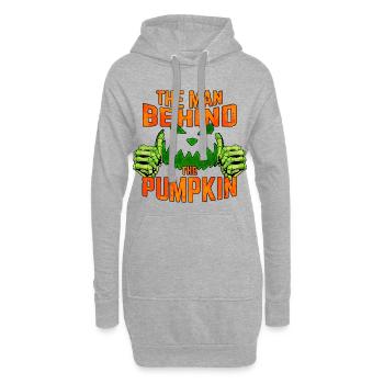 Funny Halloween Shirt Man behind the pumpkin - Hoodie-Kleid - Grau meliert - Vorne