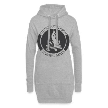 Icône de feu de camp de brousse icône de logo graphique - Sweat-shirt à capuche long Femme - gris chiné - Devant