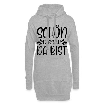 Schön dass du da bist - Hoodie-Kleid - Grau meliert - Vorne