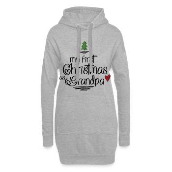 Cadeaux amusants pour grand-père pour Noël - Sweat-shirt à capuche long Femme - gris chiné - Devant