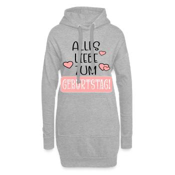Alles Liebe zum Geburtstag - Geburtstagssprüche - Hoodie-Kleid - Grau meliert - Vorne