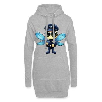 Police des libellules - Sweat-shirt à capuche long Femme - gris chiné - Devant