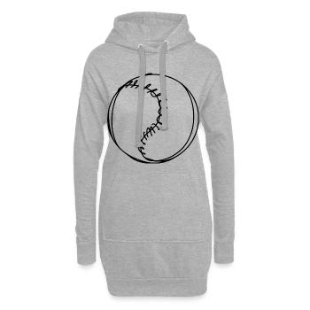 Balle de baseball - Sweat-shirt à capuche long Femme - gris chiné - Devant