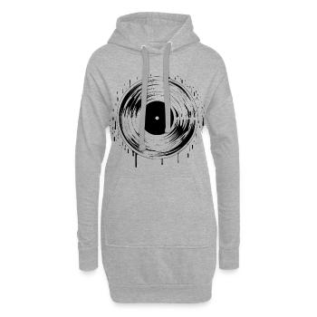Diskjockey Vinyl Platte - Hoodie-Kleid - Grau meliert - Vorne