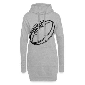 Rugby Ball - Hoodie-Kleid - Grau meliert - Vorne