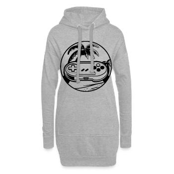 Manette de jeu - Sweat-shirt à capuche long Femme - gris chiné - Devant