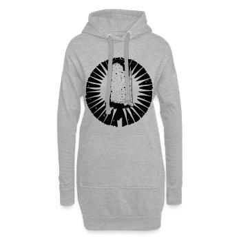 Glace - Sweat-shirt à capuche long Femme - gris chiné - Devant