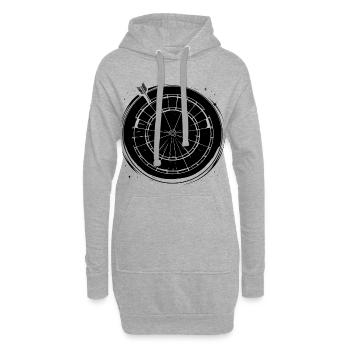 Dard - Sweat-shirt à capuche long Femme - gris chiné - Devant