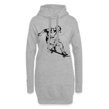 Skateboarding - Sweat-shirt à capuche long Femme - gris chiné - Devant