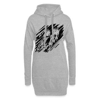 Radsportler - Hoodie-Kleid - Grau meliert - Vorne