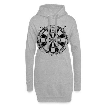 Cible - Sweat-shirt à capuche long Femme - gris chiné - Devant