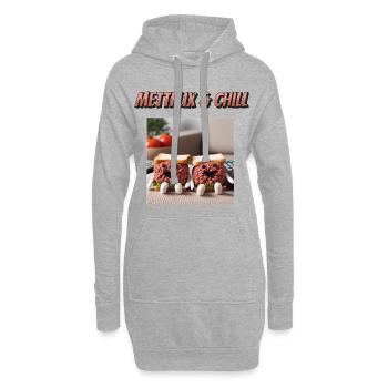 Mettflix & Chill - Hoodie-Kleid - Grau meliert - Vorne