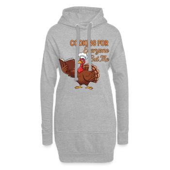 Kochmuffel-Truthahn - Hoodie-Kleid - Grau meliert - Vorne