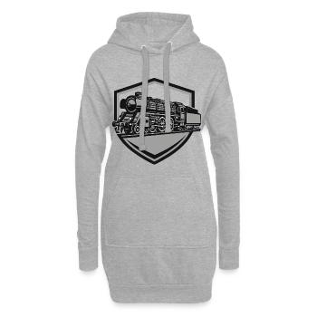 Dampflok Emblem - Hoodie-Kleid - Grau meliert - Vorne