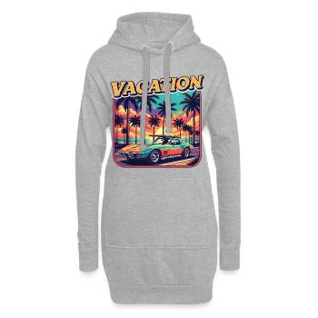 Voiture Classique au Coucher de Soleil - Sweat-shirt à capuche long Femme - gris chiné - Devant
