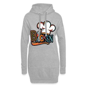 Illustration d'un chapeau de chef boulanger - Sweat-shirt à capuche long Femme - gris chiné - Devant