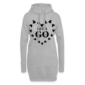 Let’s Go – Conception de motivation de cœur mignon - Sweat-shirt à capuche long Femme - gris chiné - Devant