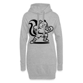 Boxer Écureuil - Sweat-shirt à capuche long Femme - gris chiné - Devant